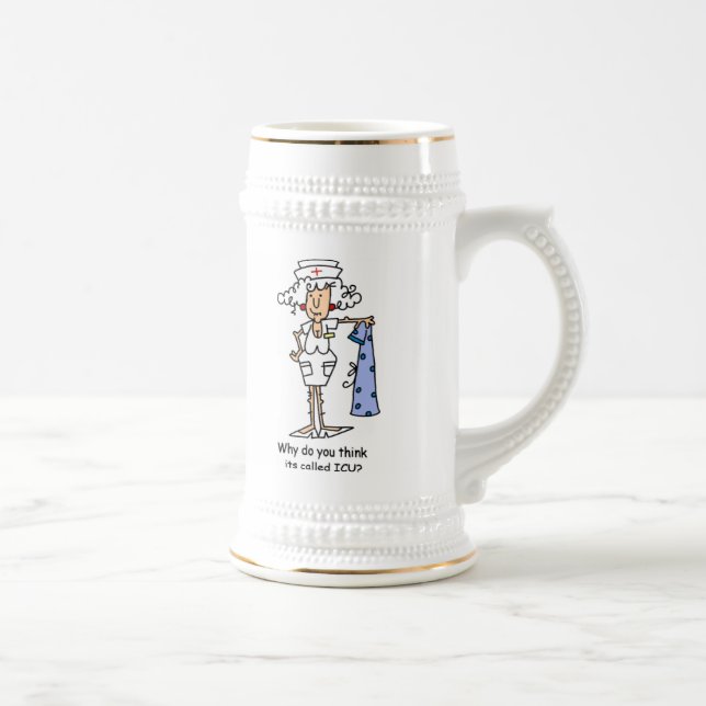 Chope À Bière T-shirts et cadeaux amusants de l'ICU Nurse (Droite)