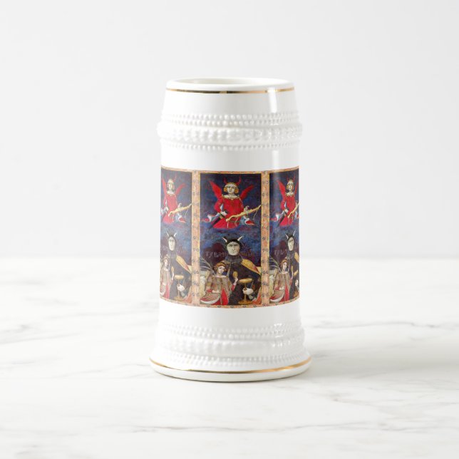 CHOPE À BIÈRE TAROTS DE RENAISSANCE ANTIQUE 15 /LE DIABLE (Centre)
