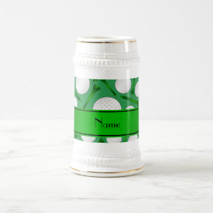 Chope À Bière Tee - shirt vert nommé personnalisé de boules de