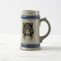 Tigre Tribal Tattoo noir blanc