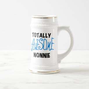 Chope À Bière Totalement génial Nonnie Blue Text Tshirts et cade