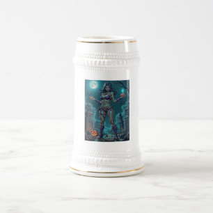 Chope À Bière Traite d'Halloween ou ami Zombie w Cerveau