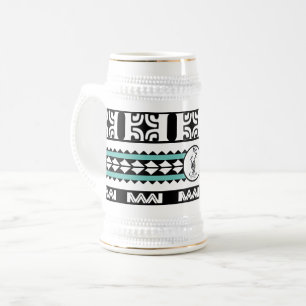 Chope à bière  Tribal Ethnic/Bande Turquoise