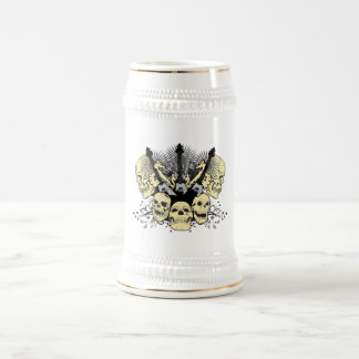 Chope À Bière Trois guitares avec des crânes