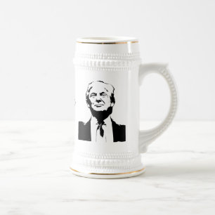Chope À Bière Trump Picture Silhouette Custom Text