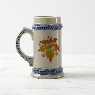 Chope À Bière Typographie de l'humeur d'automne feuille d'érable