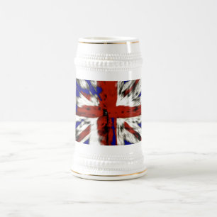 Chope À Bière Union Jack britannique en détresse