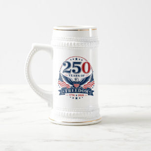 Chope À Bière USA 250 ans de liberté - Design patriotique d'aigl