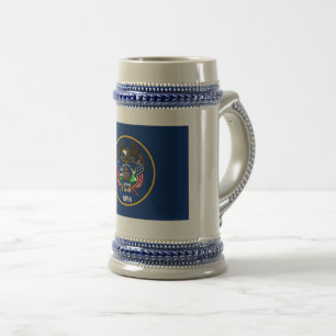 Chope À Bière Utah : Le drapeau américain de l'État de la ruche,
