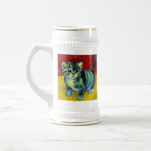 Chope À Bière Van Gogh Tabby Cat