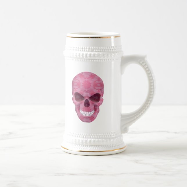 Chope À Bière Vapeur de crâne de camouflage rose (Droite)