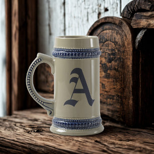 Chope À Bière Vintage Vieux Anglais Monogramme Bière Stein