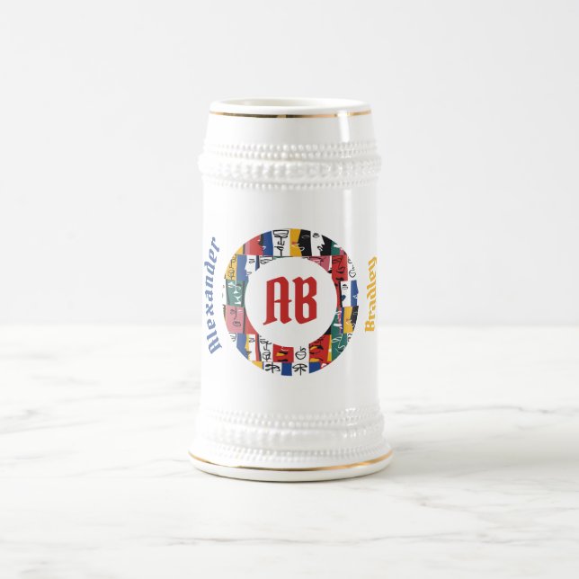 Chope À Bière Visages Abstraits africains Stein (Centre)