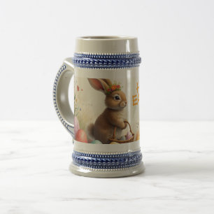 Chope À Bière Vœux de printemps du lapin de Pâques