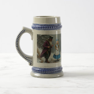 Chope À Bière Winter Alice main droite bleu stein