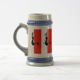 Chope À Bière Witch on red and white stripes