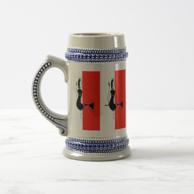 Chope À Bière Witch on red and white stripes (Gauche)