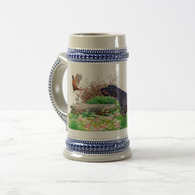 Chope de bière du Braque allemand à poil dur (Devant gauche)
