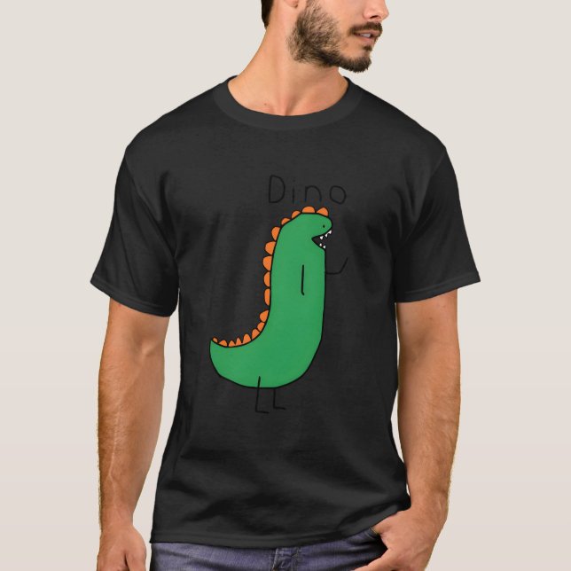 Chope Dino Gray Small T-Shirt (Vorderseite)