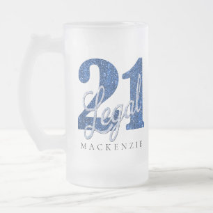 Chope Givrée 21 et juridique   Parties scintillant Blue Faux 21