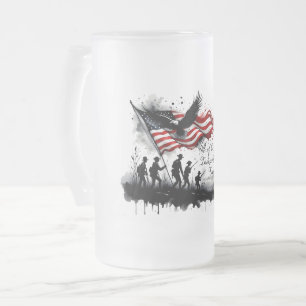 Chope Givrée 4 juillet art patriotique avec drapeau et soldats