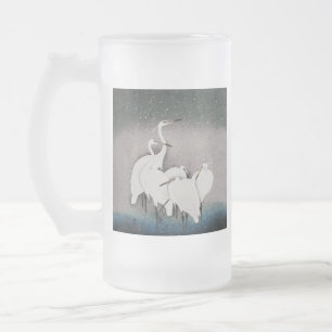 Chope Givrée Aigrettes japonaises Grues Koson Neige d'hiver