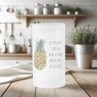 Aquarelle moderne ananas et citation amusante posi