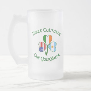 Chope Givrée Argentine irlandais USA drapeaux Shamrock personna