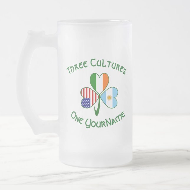 Chope Givrée Argentine irlandais USA drapeaux Shamrock personna (Gauche)