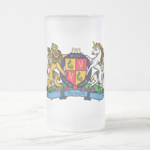 Chope Givrée Armoiries du lion et de la licorne de bière rampan