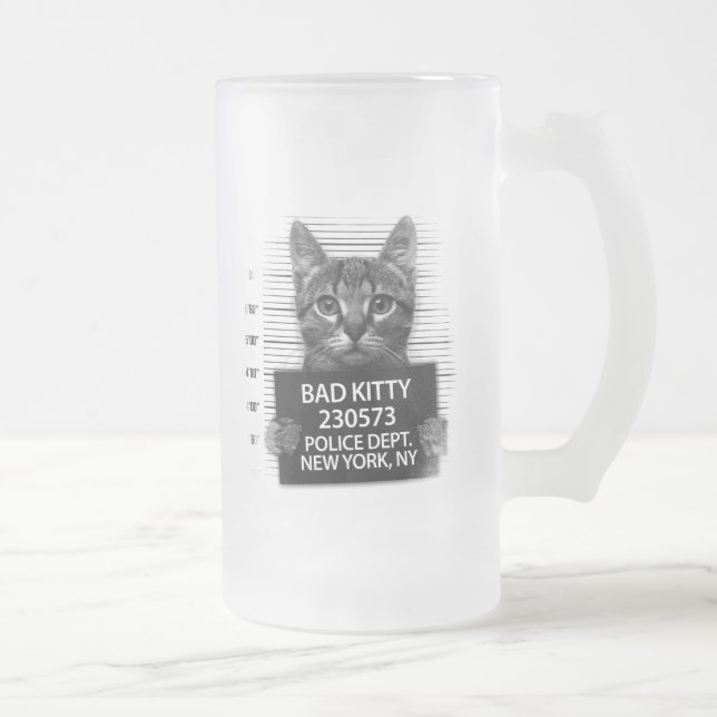 Chope Givrée Bad Kitty Chat Police Arrestation Photo Drôle (Droit)