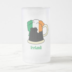 Chope Givrée Bière Guinness Drapeau Irlandais