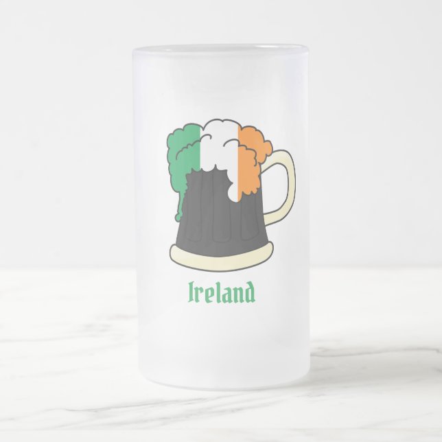 Chope Givrée Bière Guinness Drapeau Irlandais (Centre)