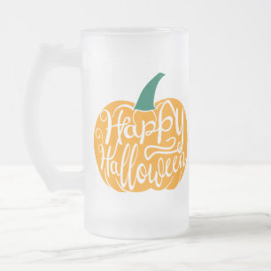 Chope Givrée Bonne lettre Halloween sur citrouille sculpté