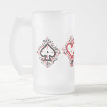 Boue en verre dépoli — Pique/Coeur/Clubs/Diamants