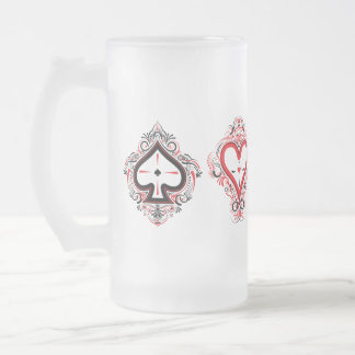 Chope Givrée Boue en verre dépoli — Pique/Coeur/Clubs/Diamants