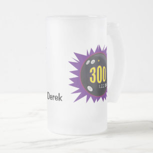 Chope Givrée Bowling 300 Game, violet avec Bowling Ball Art,