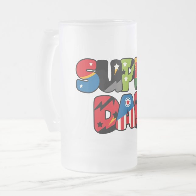 Chope Givrée Cadeau fête des pères Superdad Superhero Super Pap (Devant gauche)