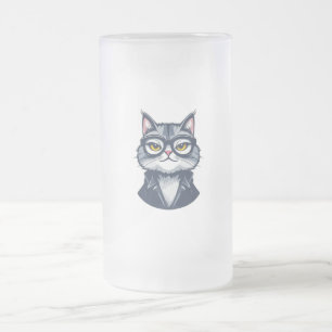 Chope Givrée Chat intelligent avec lunettes de verre givrée Mus