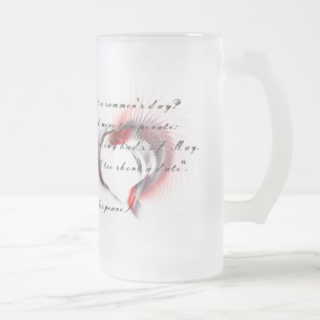 Chope Givrée Coeur métallique avec sonnet de Shakespeare 18 (Droit)