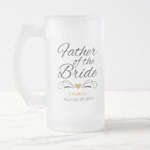 Chope Givrée Coeur personnalisé de l'or Père de la mariée