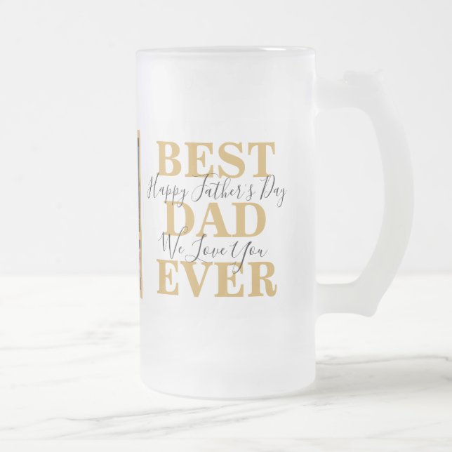 Chope Givrée Cool White Gold Meilleur papa Jamais Fête des père (Droit)