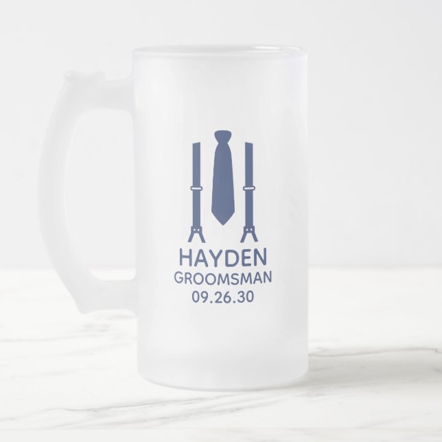 Chope Givrée Cravate bleue Groomsman (Gauche)