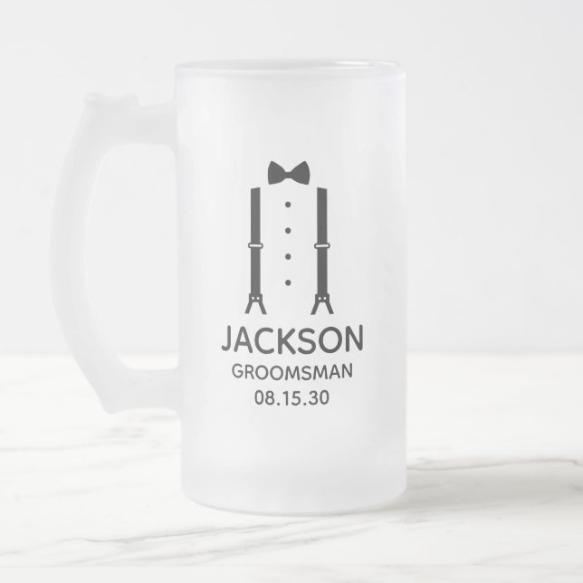 Chope Givrée Cravate Groomsman Black Bow (Gauche)