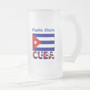 Chope Givrée Cuba et drapeau cubain bleu foncé Personnalisé 