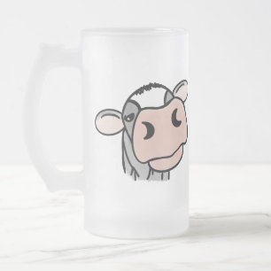 Chope Givrée dessin animé vache noir blanc rose baiser gris ani