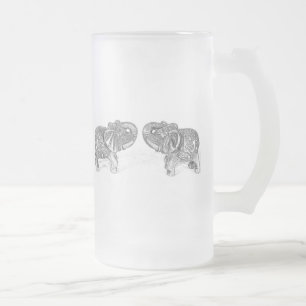 Chope Givrée Double éléphant de Feng Shui - B&W
