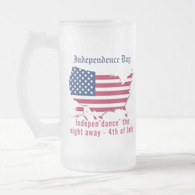 Chope Givrée Drapeau américain personnalisé, Carte Fête de l'In (Gauche)