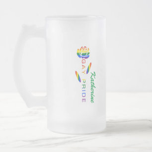 Chope Givrée Drapeau arc-en-ciel rose Fierté Gay Nom personnali