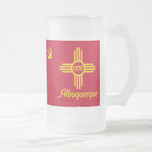 Chope Givrée Drapeau d'Albuquerque, Nouveau-Mexique Bière en ve
